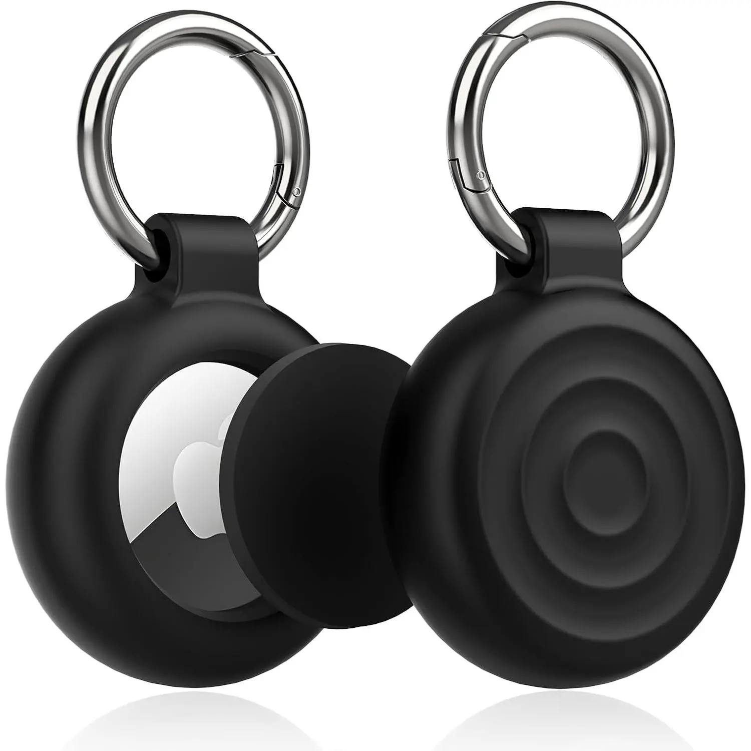 Airtag Holder  Case, 2-Pack  Protective Cover with Key Ring for  Airtag, Durable and Lightweight Design for , Bags, Pets, and -Black Yifanyou Sports