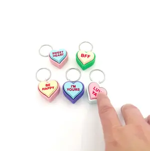 Conversation Heart Valentines - Fidget Clickers - Class Valentines Keychains