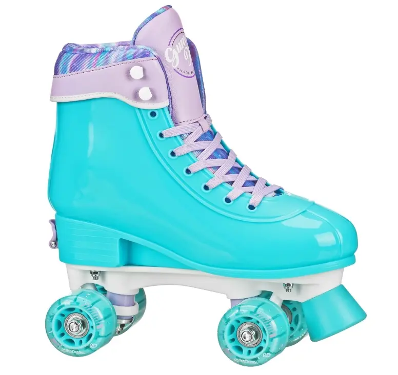 Roller Derby Unisex Kids' Multifunctional Sturdy Adjustable Quad Roller Skates - Mint, 3-6 Sizing, Smooth-Rolling Plastic Wheels, Indoor & Outdoor Use, Multifunctional Roller Skates