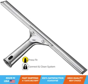 Unger Professional 12” Stainless Steel Window & Glass Cleaning Squeegee - Cleaning Supplies, Heavy Duty Squeegee for Window Cleaning, Streak Free Results