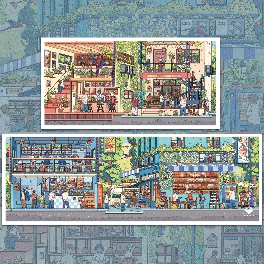 Colorful Street Scene Diorama Stickers, Immersive Stress Relief Stackable Stickers for Anxiety & Relaxation, Cityscape Scenery Stickers, Funny DIY Scenes Stickers for Scrapbooking Crafts