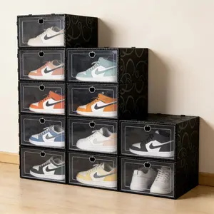 15PCS Transparent Shoe Box Shoe Storage Box Stackable Shoe Organizer Space-saving collapsible shoes for closets Sneaker container Storage box Find shoe storage box in one second