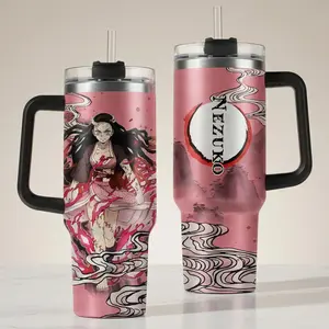 Demon Slayer Nezuko 40oz Tumbler With Handle, Anime Inspired