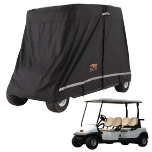 VEVOR 4 Passenger Golf Cart Cover,  600D Polyester Full Cover, Universal Fits for Most Brand Club Car Covers, Waterproof, Sunproof, and Dustproof Outdoor Golf Cart Cover with Three Zipper Doors