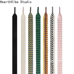 Lightweight Wave-Patterned Flat Shoelaces - Woven Polyester Laces for Men's and Women's Canvas Shoes, Casual Footwear