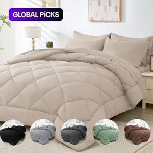 3pcs Blanket Set, 260gsm Ultrafine Fiber Thick Blanket, Christmas Gift, Twin Bed Sheet 220x240cm, All-Season Warm Filling, Puffed Quilt #GLOBAL PICKS