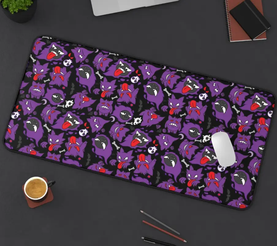 Gengar family Pattern Desk Mat! Perfect for a Gift, Present, Holiday, Birthday! Japanese Anime