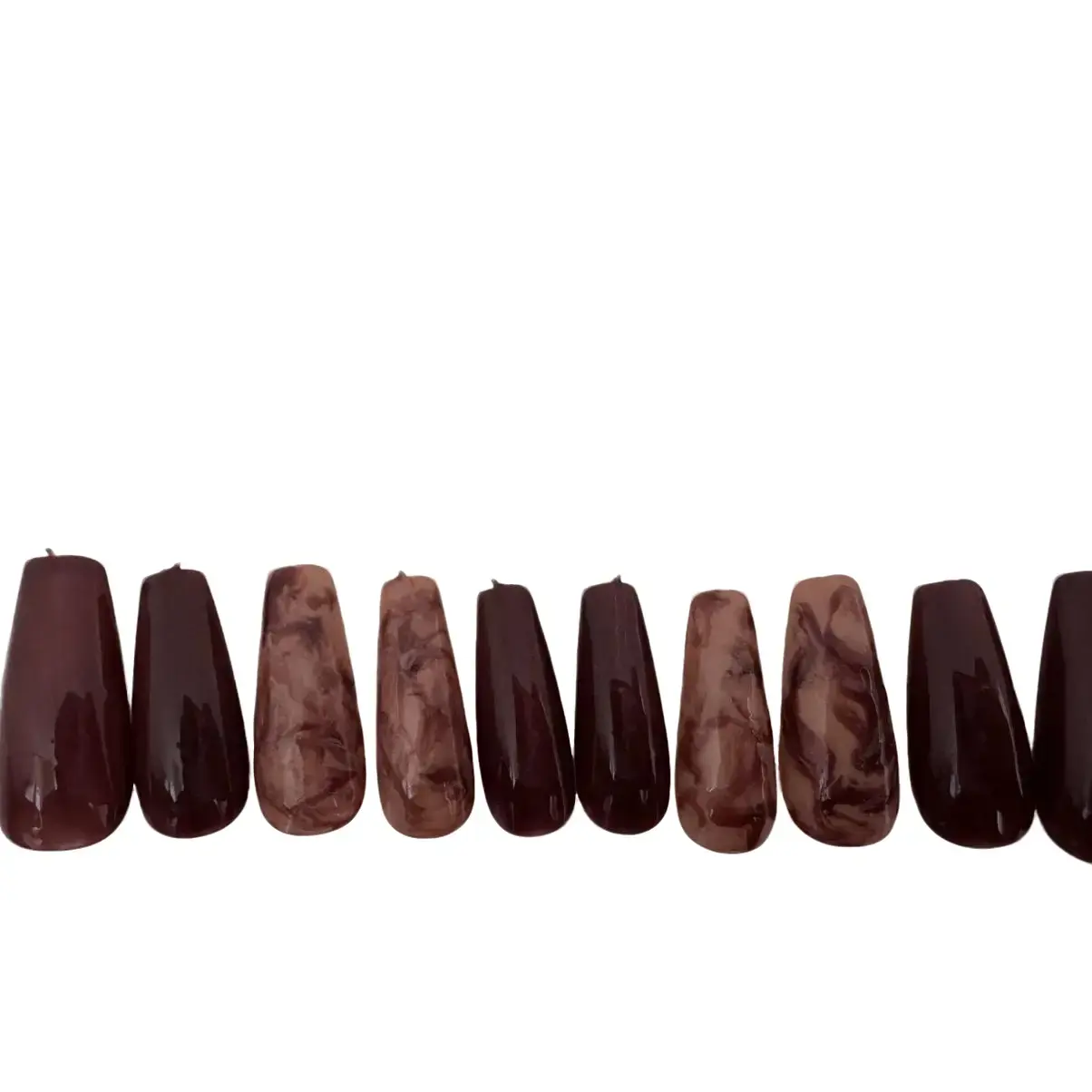 Kay Ks Nails Chocolate Swirl is a Medium coffin 30ml Nail Polish - Perfect for any season