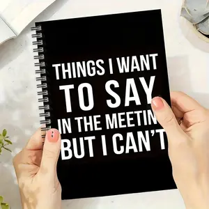 Funny Satirical A5 Spiral Bound Notebook Journal, Cover Text, Horizontal Layout, Small Office Prank Gift, Ideal for Colleagues and Meetings, Office Stationery Supplies