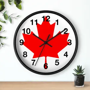 Unique Wall Clock Canada, Home decor Pride Canada,Pride Canada, Office Deco,Reloj, Canada Flag,Pride Canadiense, Wall Clock For Living Room, Wall Clock