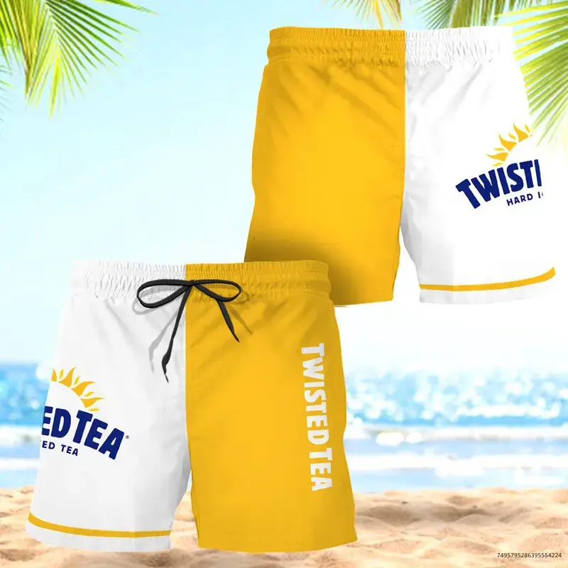 Twisted Tea Basic Colorful Swim Trunks, Hawaiian Shorts For Men Dad Friend, Trending Shorts