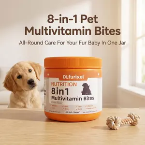 DLFURIXEL  Capacity 8‑in‑1 Pet Nutrition Soft Chews Glucosamine Chondroitin for Daily Care, Gut Health & Skin Coat, Appetite Stimulant