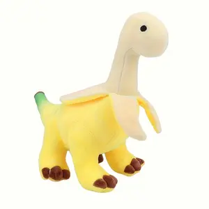 29cm/11.4inch Peelable Banana Brontosaurus Plush Toy Cute Banana Dinosaur Plush Doll Dinosaur Stuffed Animals Birthday Gift Christmas Gift for Kids Home Decor, Cute Animal Design, Soft Huggable, Cuddly Stuffed Animal