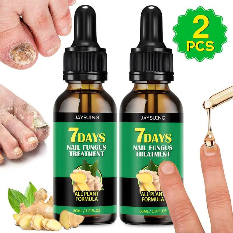 7Days Ginger Nail Care Oil 2PCS, Effectively Softens Thick & Hard Nails, Deeply Repairs Discolored Yellow Nails, Suitable for Fingernails & Toenails, Adult Daily Nourishing Treatment