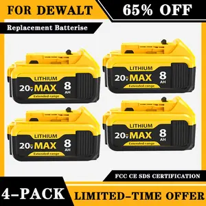 4-PACK 8.0Ah Replacement for Dewalt 20V Max  Lithium Batteries Compatible withDewalt Battery DCB208 DCB200 DCB206DCB205 DCB204 Cordless Power Tools