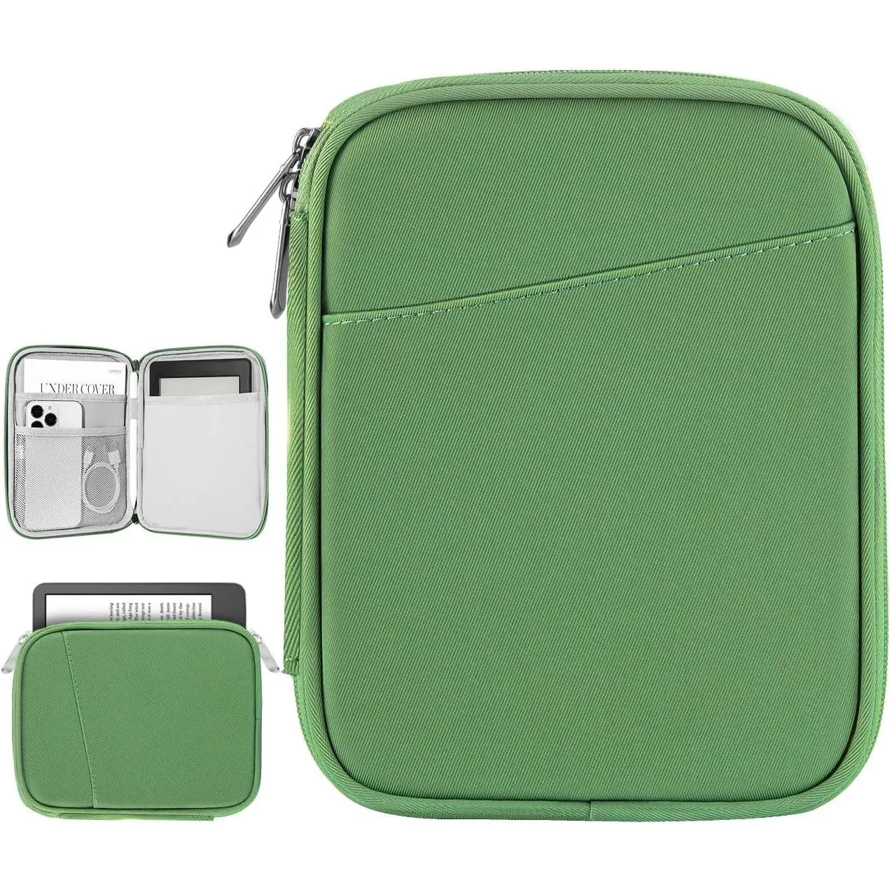 6-7 Inch Sleeve Carrying Case for 7" Kindle Colorsoft Signature Edition and All-New Kindle Paperwhite, Protective Sleeve Cover Pouch Bag for 6" Kindle/Kindle Oasis/E-Reader, Green