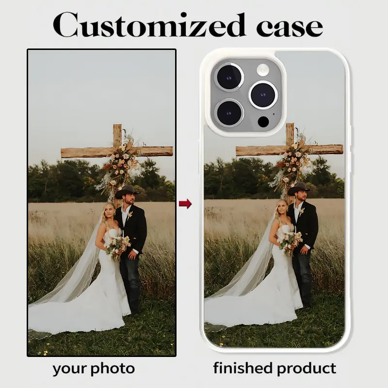 Custom Print Soft Magnetic TPU Cellphone Casing - Lightweight, Aesthetic, Long-Lasting, Waterproof Protection, Soft TPU for Comfy Grip for iPhone 11/12/13/14/15/16/Pro/ProMax with Custom Wedding Photo Upload, Smartphone, Handheld