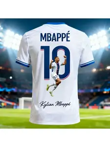 2026 new Mbappe No.10 football T-shirt, 3D printed fan version, men's and women's casual sports tops, football training clothes comfortable, breathable, sweat absorbing