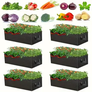 6-Pack Extra Large 9.5 Gallon Planting Bags with Handles, Non-Woven Flower Beds, Portable Vegetable & Floral Grow Pots, Garden Planter, Planting Containers, Indoor Outdoor Use