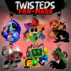 Twisted Keychain | Dandy, Pebble, Astro, Vee, Shelly, Sprout. Cute Cartoon Game Character Pendant, Dandy’s World Game Keychain