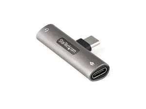 StarTech.com USB C Audio & Charge Adapter - USB-C Audio Adapter w/ 3.5mm TRRS Headphone/Headset Jack and 60W USB Type-C Power Delivery Pass-through Charger - For USB-C Phone/Tablet/Laptop (CDP235APDM)