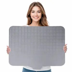 Silicone Dish Drying Mat with Drainage Lip High-Temp Resistant Kitchen Drainer Pad for Quick Cleanup Perfect for Dishes Tableware and Cutlery Grey with Built-in Drain Lip Hygienic Sturdy Compact Easy to Clean Tray Protects Surfaces Prevents Water Build Up