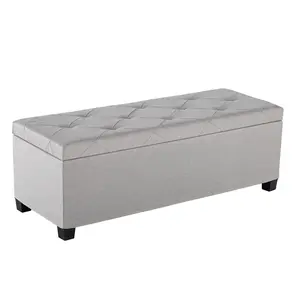 Versatile Storage Ottoman Bench, Tufted Upholstered End of Bed Chest, Foot Rest with Legs, Ample Capacity for Living Room, Entryway