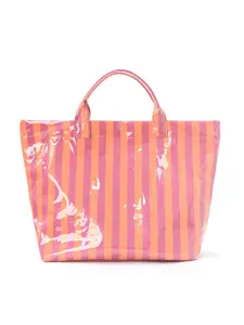 Striped Tote Bag High-Value Lightweight Handbag Commuter Large Capacity Portable Travel Shoulder Bag, Casual Style All Seasons, Fashion Tote Bag, Commuting Tote Bag, Casual Trendy Bag