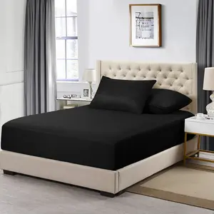 Ultra Soft Fitted Sheet Queen Deep Pocket Breathable Microfiber Full Fitted Bed Sheets Sheet Machine Washable Fitted Sheets