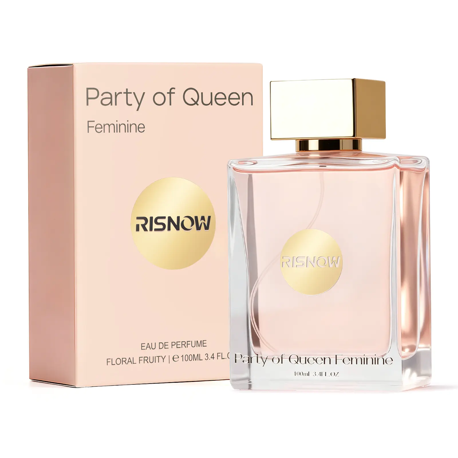 RISNOW Fruity Floral Fragrance 3.4 oz 100ml for WoMen - Party of Queen Feminine with Orange Rose Patchouli Vanilla Long-Lasting Luxury Arabian WoMen's Perfume