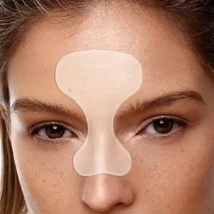 Reusable Silicone Forehead Patch, Hypoallergenic Portable Beige Skin Care Tool, Transparent Flexible Washable Design, Perfectly Fits All Light Skin Tones, Soft Stretch Forehead Care Sticker for Daily Beauty Maintenance and Skin Repair Use