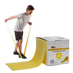 Resistance Band, Yellow, Light, 50-Yard Roll, Elastic Band for Strength , Stretching, Yoga, Pilates, Physical , Portable & Cut-to-Length, Color-Coded Levels