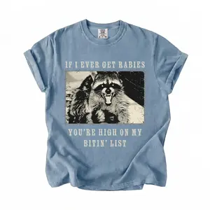 [Comfort Colors] If I Ever Get Rabies Summer T-Shirt, You're High On My Btin' List Xmas Tee, Country Music Shirt, Vintage Summer Gift Idea Shirt