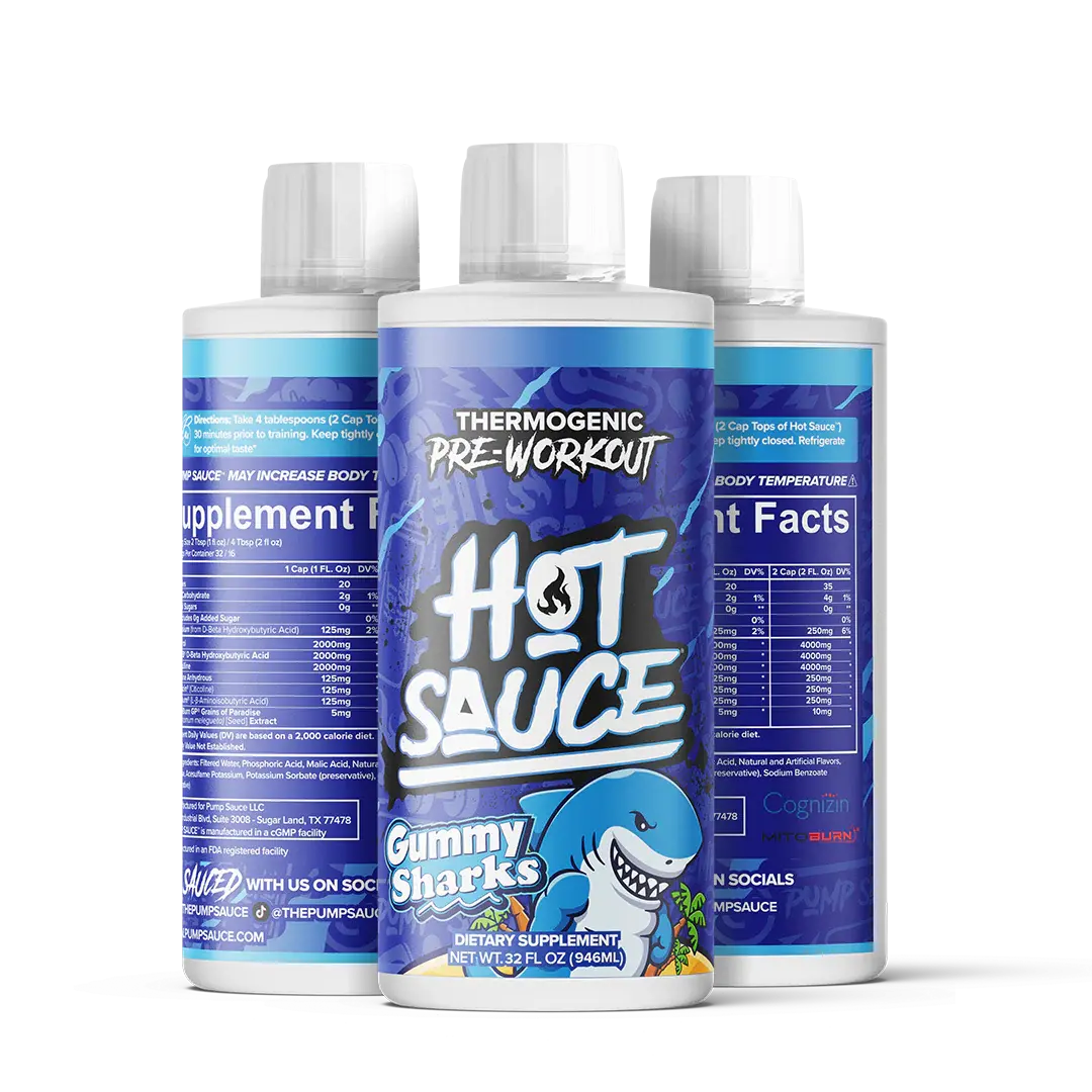 Pump Sauce Thermogenic Hot Sauce Pre-Workout Liquid Muscle Supplement for Adults - High-Potency US Fitness Electrolytes-Infused Endurance Aid with BHB, All Natural Lean Pre-Workout Athletic Energy Booster, Prop 65 Safe Healthcare Supplement