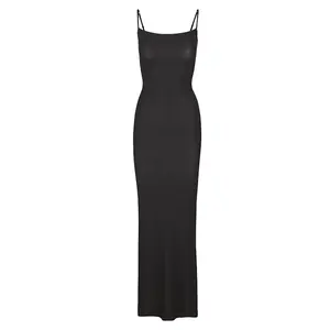 SKIMS Soft Lounge Long Slip Dress Onyx (women) by StockX