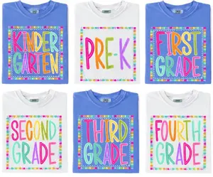 Comfort Colors Grade Level Color Pop Shirt, Back to School Teacher Tee, Pre-K Kindergarten First Second Third Fourth Fifth Grade Student Apparel Tshirt, Back To School Gift, Back To School Shirt