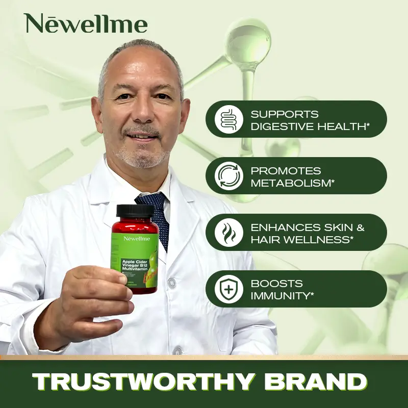 Apple Cider Vinegar Gummies Formulated to Support Normal Energy Levels & Gut Health - Supports Digestion, Detox & Cleansing - ACV Gummies W/VIT B12 D