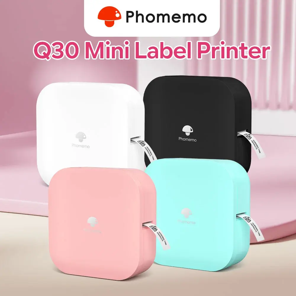 Phomemo Q30 Portable Label Printer Mini Thermal Label Maker Multi-Color Wireless Bluetooth Printer Various Stickers Label Paper
