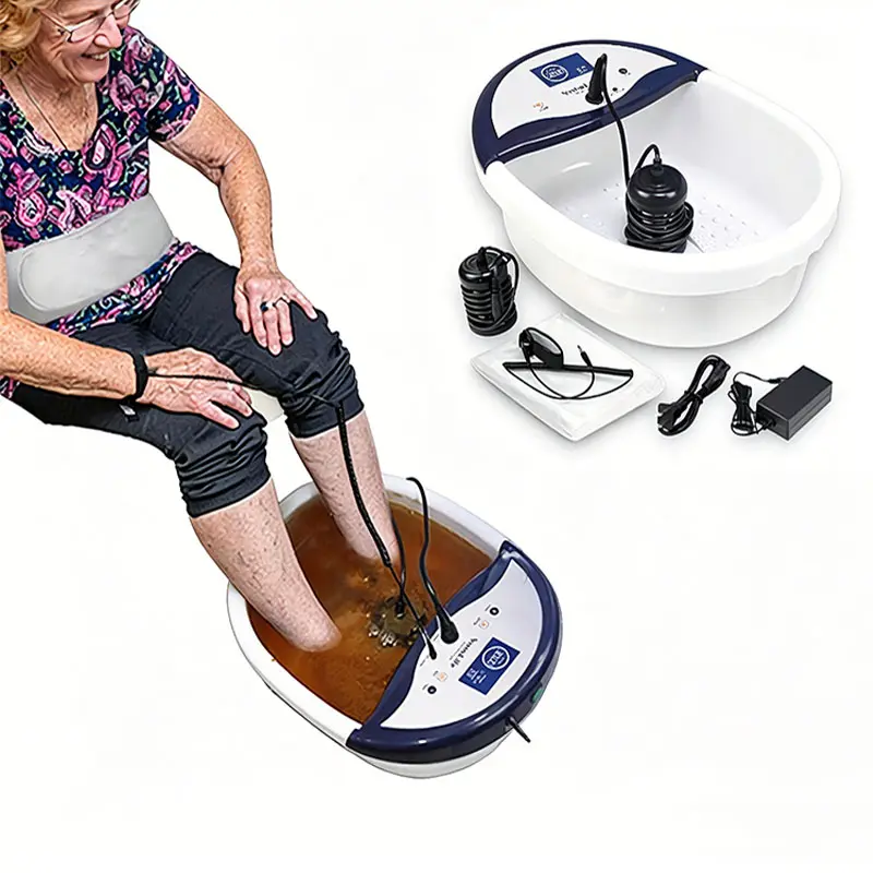 Body Detox Spa Ionic Foot Bath Detox Machine with Bath Salt & Gift Box Ion Cell Cleanse Massage Detoxify Your Body Through Your Feet Portable Home Self-care good special day Gift Beauty device