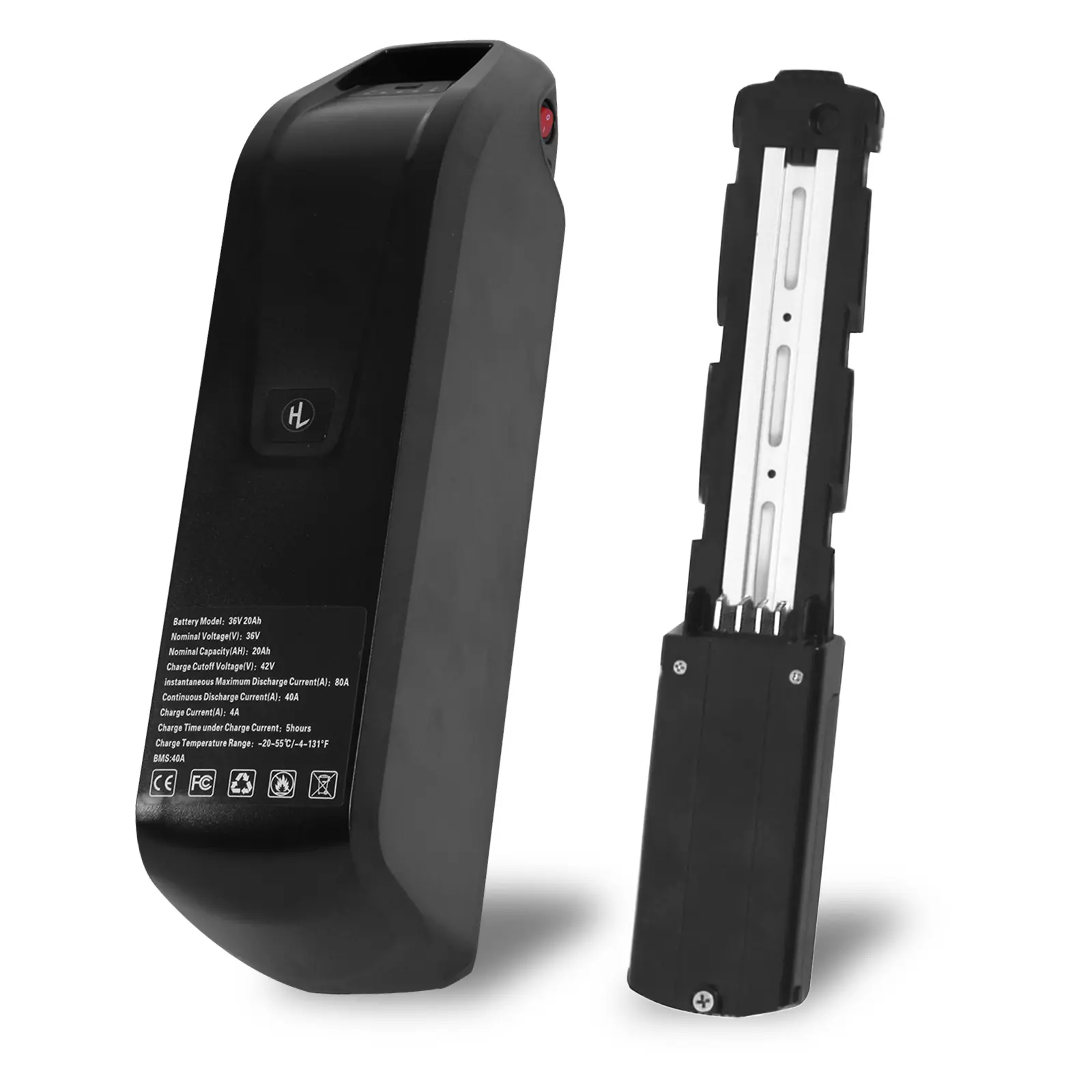 36V 20Ah Ebike Battery, 4pin 1200W Motor Compatible, 40A BMS Protection, USB Output, Safety Lock, 1500+ Deep Cycles for electric bicycle, electric mountain bike, folding electric bike