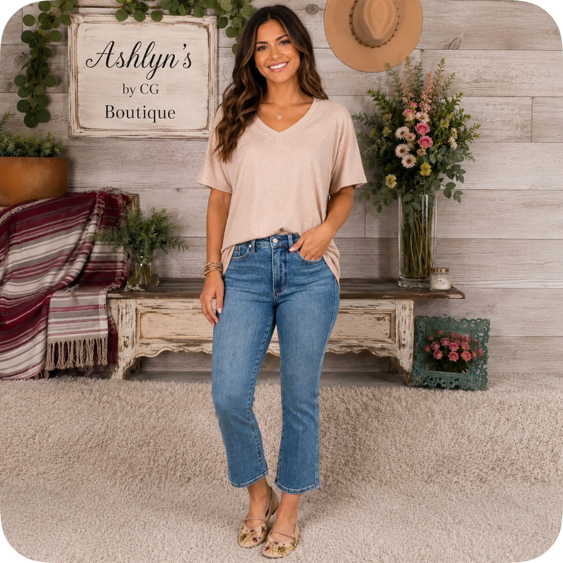 JUDY BLUE Tummy Control Kick Flare Jeans