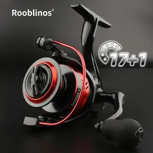 Rooblinos META Spinning Reel,Fishing Reels,Fishing Tackle,5+1 Stainless Steel Bearings,Ultra Smooth Cast,24kg 53lbs Max Drag,Multi-Disc Brake,Lightweight Body,Aluminum Spool,Precision Gears,High Capacity,Freshwater Saltwater,Big Game Fishing,Durable