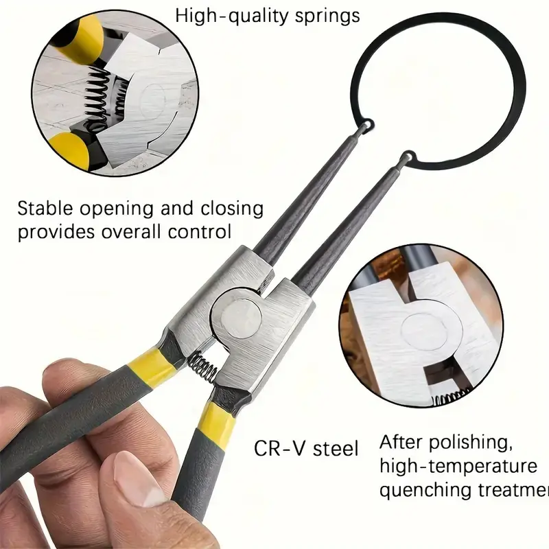 Ring Remover Tool Set, Stainless Steel C-Clamp & 4-Piece Carding Kit, Durable External Ring Removal Clamp