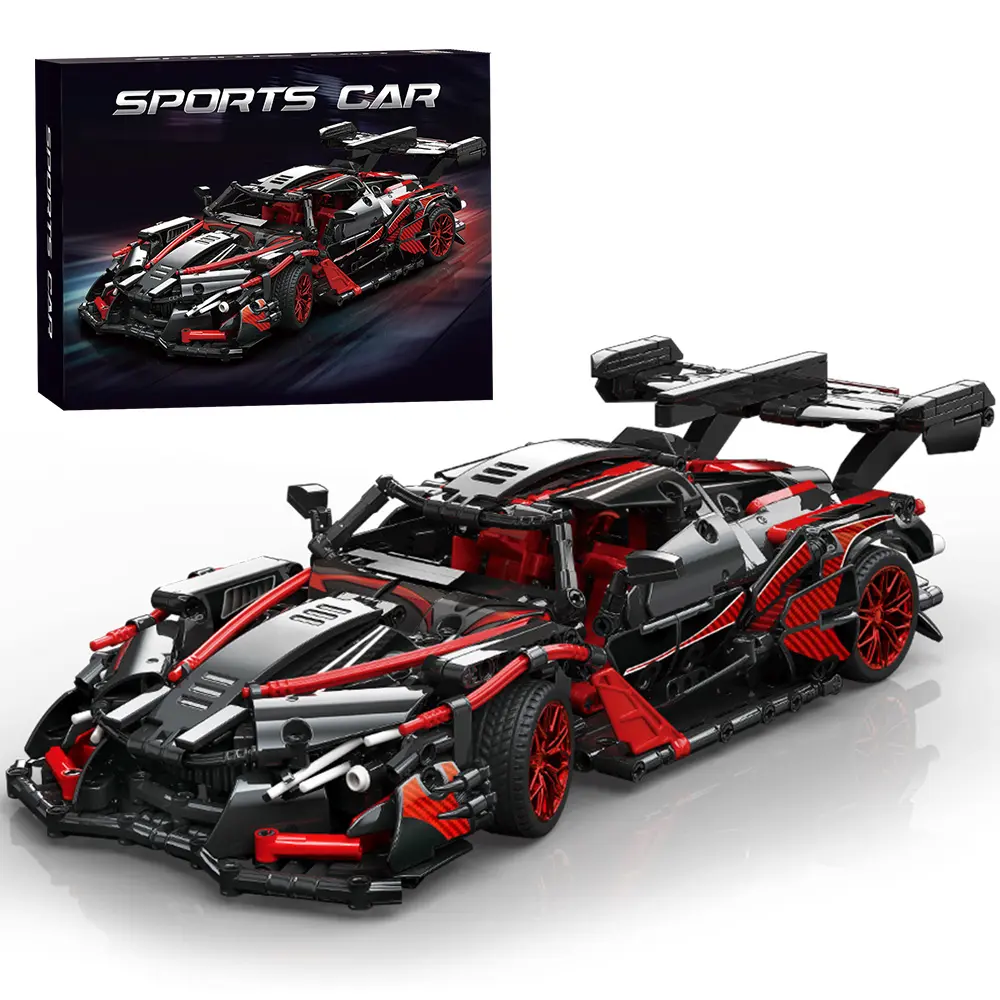 HEGOAI 1391-Piece 1:14 Racing Car Model Building Blocks Kit, Adult Creative Building Set with Plastic Bricks for Realistic Racing Theme DIY Challenging Toy