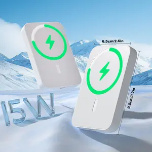 Magnetic Wireless Portable Charger 10000mAh Foldable Battery Pack with USB-C Cable 15W PD Fast Charging Power Bank for iPhone 16/15/14/13/Pro/Mini/Pro Max Christmas Birthday Gift