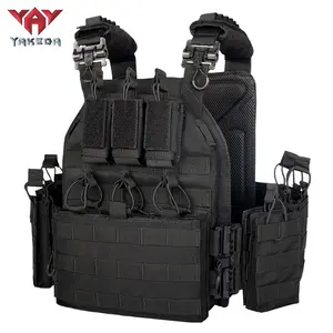 YAKEDA VT-6026-1 Quick Release Tactical Lightweight Molle Plate Carrier Vest, Molle Compatible Protective Gear for Outdoor Shooting, Summer Essential Sports Vest, Tactical Lightweight Vest