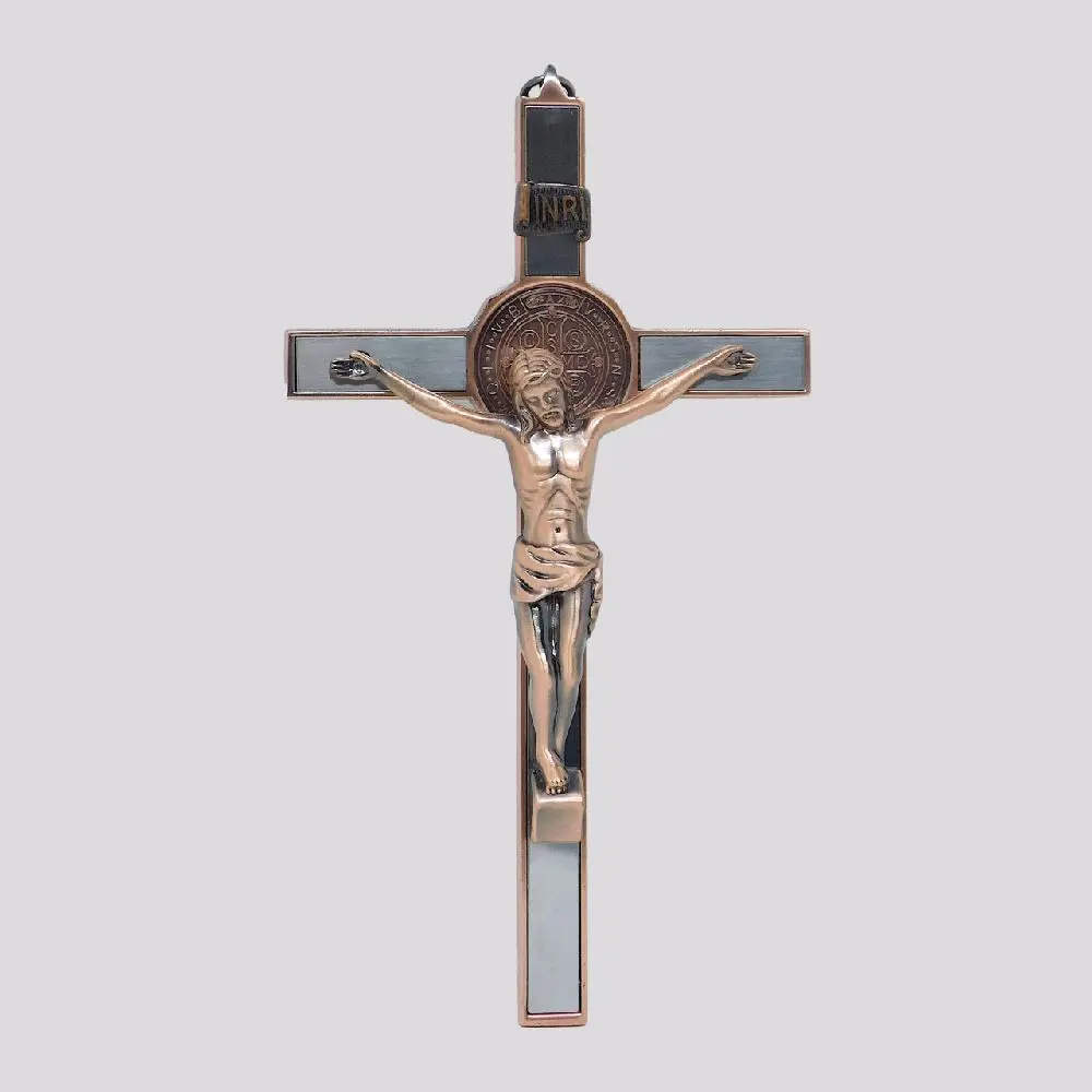 Saint Benedict 6.5" Inch Small Crucifix 19102-7 Cross Metal  San Benito Jesus Brand New High Quality Cruz Religious Gift Decor Crucifijo For Wall