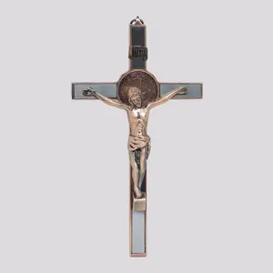 Saint Benedict 6.5" Inch Small Crucifix 19102-7 Cross Metal  San Benito Jesus Brand New High Quality Cruz Religious Gift Decor Crucifijo For Wall