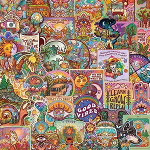 Fantasy Camping Themed Sticker, 50pcs/set Sticker Packs, Creative Funny Atmosphere Decorative Sticker, DIY Decorative Sticker for Stationery & Water Bottle & Laptop, Halloween