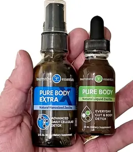 Combo Pack Pure Body Extra 60 mL Touchstone Essentials - Zeolite Detox Pack - Fulvic Detox Pack - DETOX Minerals Dietary Supplement - Healthcare, Vitamin